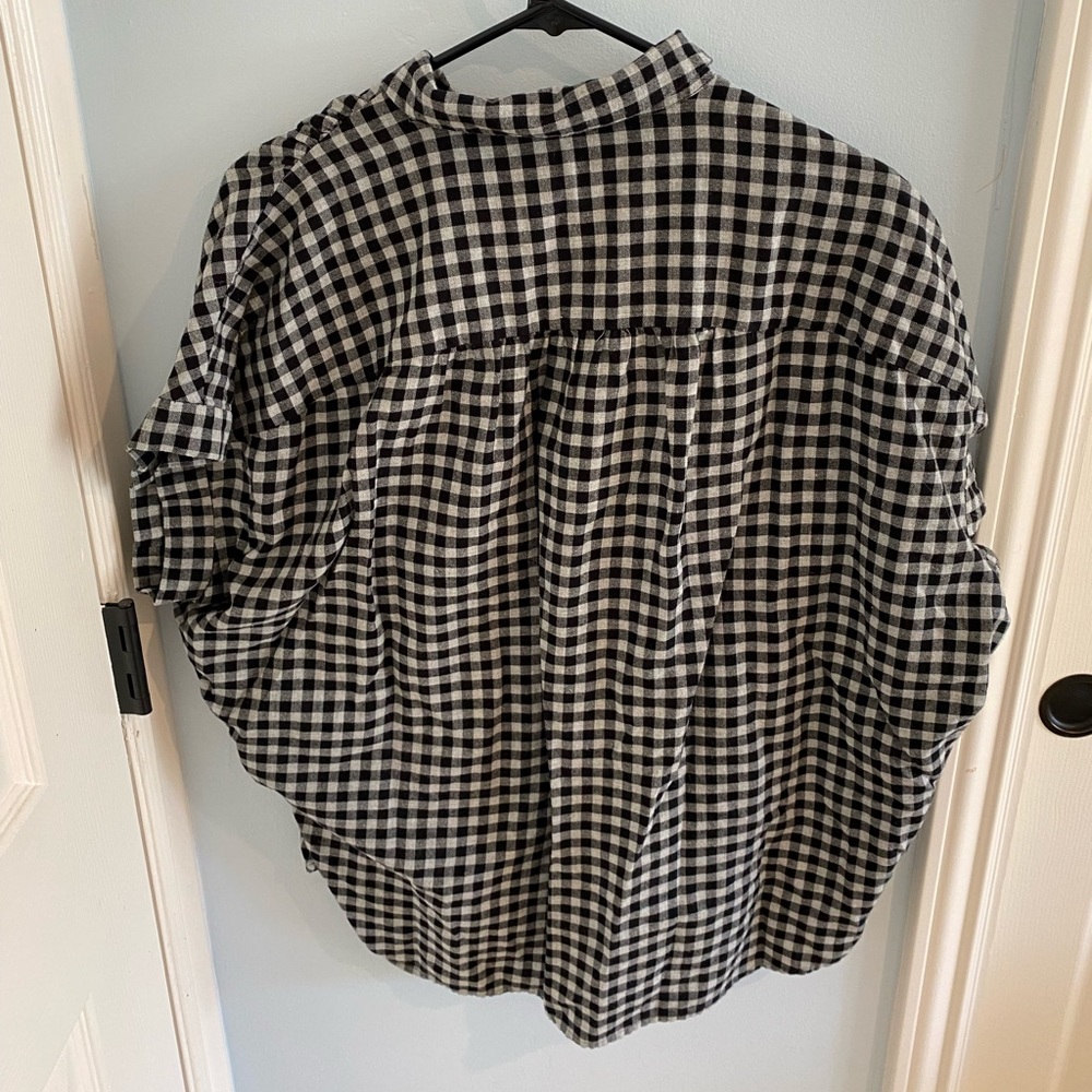 Black Checkered Button Up - image 3